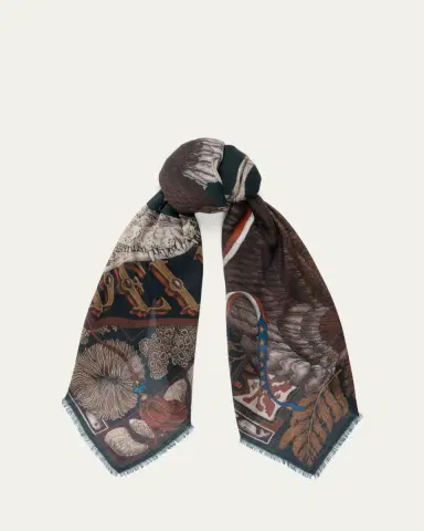 Sabina Savage The Scrimshaw Skeleton Cashmere Scarf | Thumbnail 2
