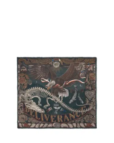 Sabina Savage The Scrimshaw Skeleton Cashmere Scarf | Thumbnail 1