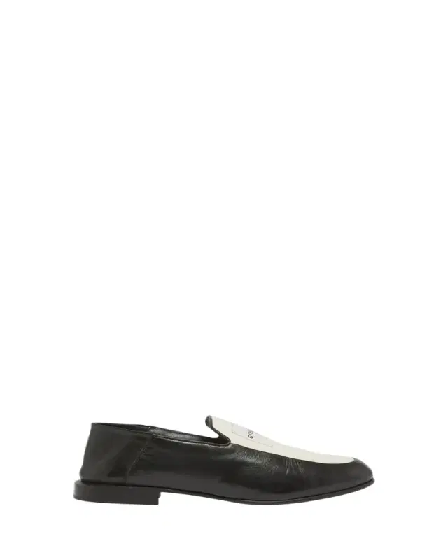 Men's Label Leather and Canvas Loafers