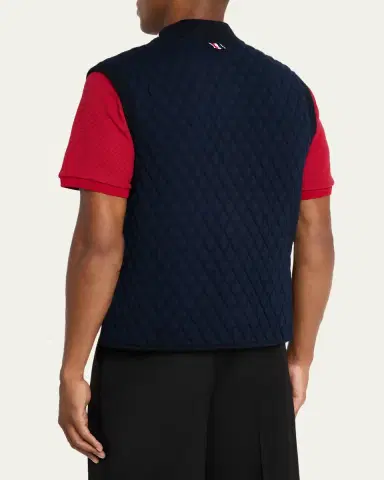 Thom Browne Men's Wool Quilted Knit Vest | Thumbnail 3 Thom Browne Men's Wool Quilted Knit Vest | Thumbnail 3