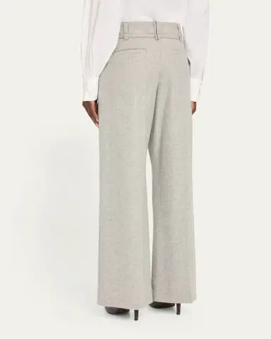 Brunello Cucinelli Cashmere-Wool Flannel Wide Sartorial Pants With Belt | Thumbnail 4 Brunello Cucinelli Cashmere-Wool Flannel Wide Sartorial Pants With Belt | Thumbnail 4