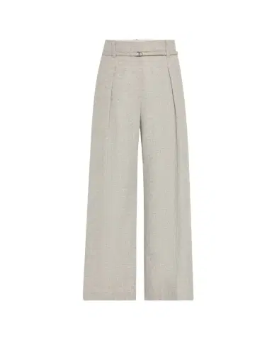 Brunello Cucinelli Cashmere-Wool Flannel Wide Sartorial Pants With Belt | Thumbnail 1 Brunello Cucinelli Cashmere-Wool Flannel Wide Sartorial Pants With Belt | Thumbnail 1