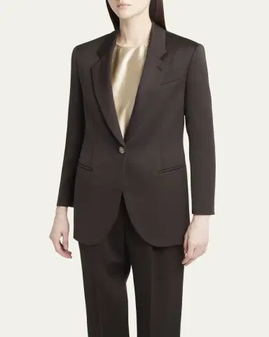 Giorgio Armani Virgin Wool Single-Breasted Blazer | Thumbnail 4