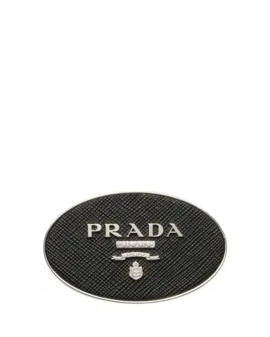 Prada Men's Logo Leather Oval Belt Buckle | Thumbnail 1