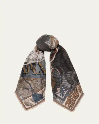 Sabina Savage The Scrimshaw Skeleton Cashmere Scarf | Thumbnail 2 Sabina Savage The Scrimshaw Skeleton Cashmere Scarf | Thumbnail 2