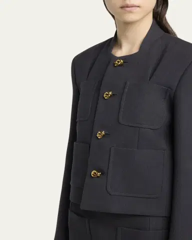 Bottega Veneta Knot-Button Light Structured Cotton Jacket | Thumbnail 9 Bottega Veneta Knot-Button Light Structured Cotton Jacket | Thumbnail 9
