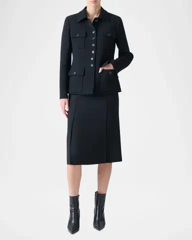 Akris Delia Single-Breasted Wool Double-Face Jacket | Thumbnail 2