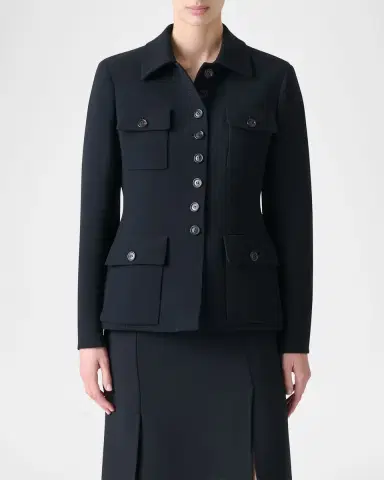 Akris Delia Single-Breasted Wool Double-Face Jacket | Thumbnail 4