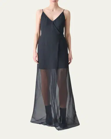 Akris Silk Panama Overlayer Gown | Thumbnail 2 Akris Silk Panama Overlayer Gown | Thumbnail 2