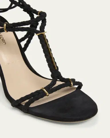 TOM FORD Lily Suede Ankle-Tie Sandals | Thumbnail 4