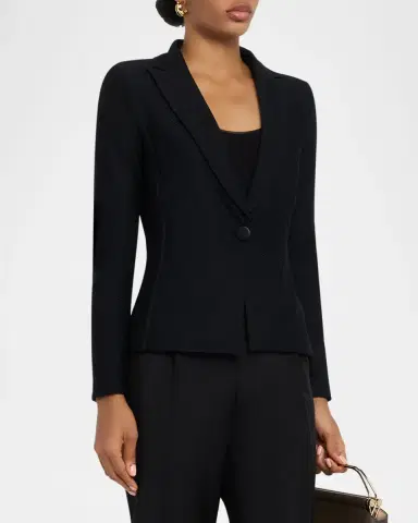 Giorgio Armani Rice Stitch Jersey Single-Breasted Jacket | Thumbnail 3