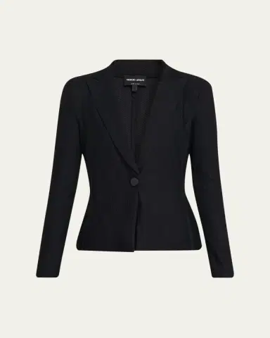 Giorgio Armani Rice Stitch Jersey Single-Breasted Jacket | Thumbnail 5