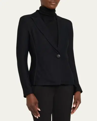 Giorgio Armani Rice Stitch Jersey Single-Breasted Jacket | Thumbnail 8