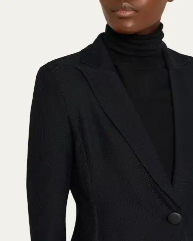 Giorgio Armani Rice Stitch Jersey Single-Breasted Jacket | Thumbnail 9