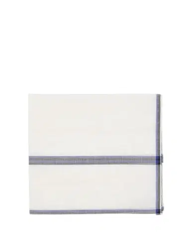 Simonnot Godard Men's Cotton Stripe-Check Pocket Handkerchief | Thumbnail 1 Simonnot Godard Men's Cotton Stripe-Check Pocket Handkerchief | Thumbnail 1