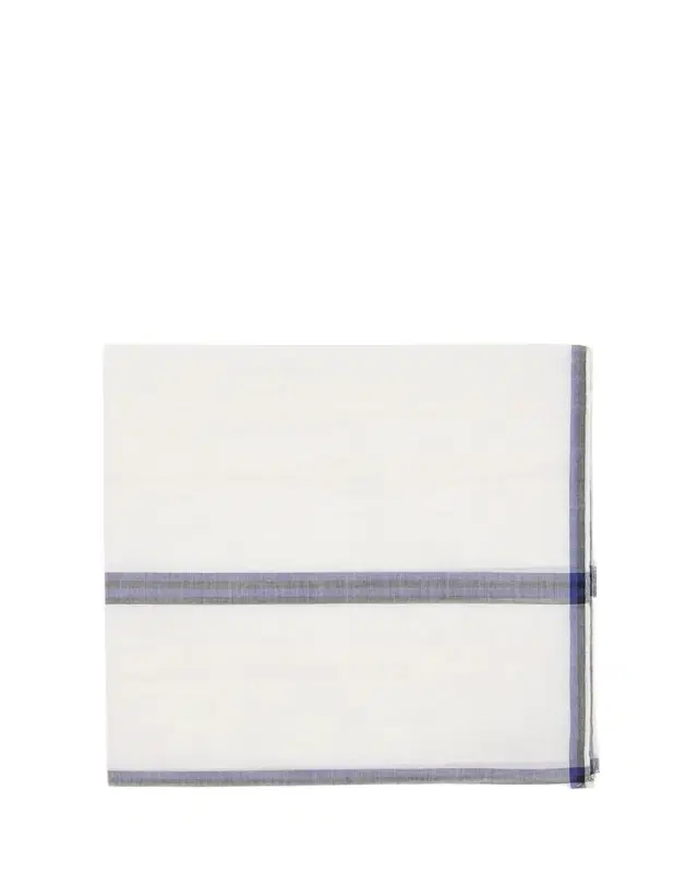 Men's Cotton Stripe-Check Pocket Handkerchief