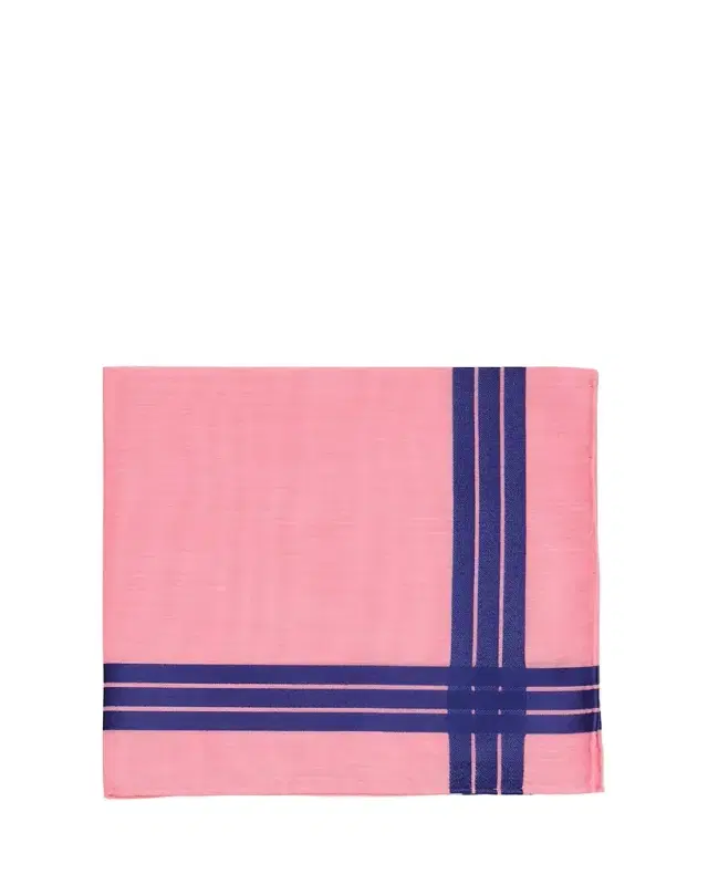 Men's Satin Crossed Stripe Cotton Handkerchief
