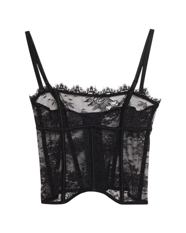 Jolie Strapless Scalloped Lace Bustier