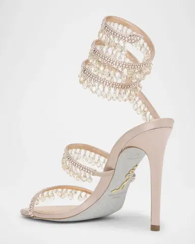 Rene Caovilla Chandelier Satin Snake Ankle Wrap Sandals | Thumbnail 3 Rene Caovilla Chandelier Satin Snake Ankle Wrap Sandals | Thumbnail 3