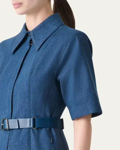 Akris Belted Stretch Cotton Denim Shirtdress | Thumbnail 13 Akris Belted Stretch Cotton Denim Shirtdress | Thumbnail 13
