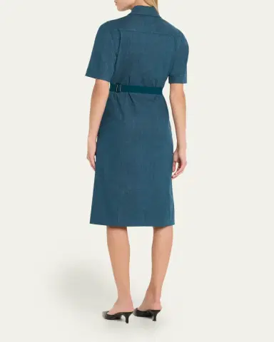 Akris Belted Stretch Cotton Denim Shirtdress | Thumbnail 7 Akris Belted Stretch Cotton Denim Shirtdress | Thumbnail 7