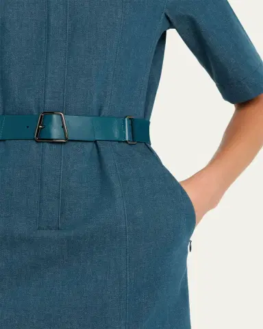 Akris Belted Stretch Cotton Denim Shirtdress | Thumbnail 9 Akris Belted Stretch Cotton Denim Shirtdress | Thumbnail 9