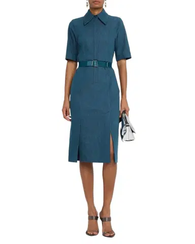 Akris Belted Stretch Cotton Denim Shirtdress | Thumbnail 1 Akris Belted Stretch Cotton Denim Shirtdress | Thumbnail 1