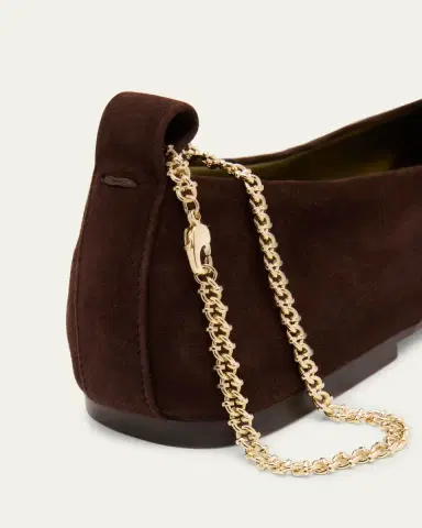 Maria Luca Augusta Suede Chain Ankle-Strap Ballerina Flats | Thumbnail 3