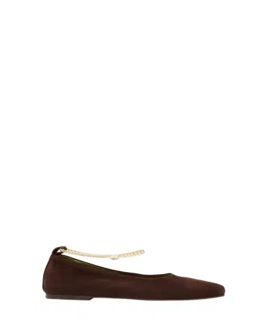 Maria Luca Augusta Suede Chain Ankle-Strap Ballerina Flats | Thumbnail 1