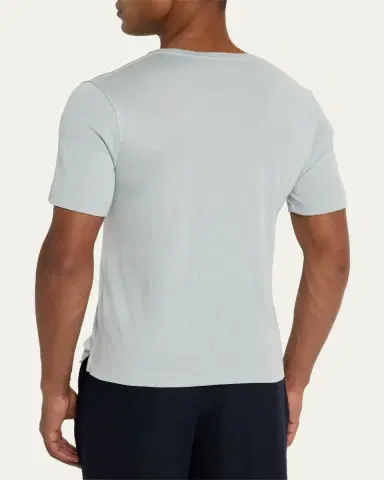 Loro Piana Men's Mazzorbo Silk and Cotton Crewneck T-Shirt | Thumbnail 11