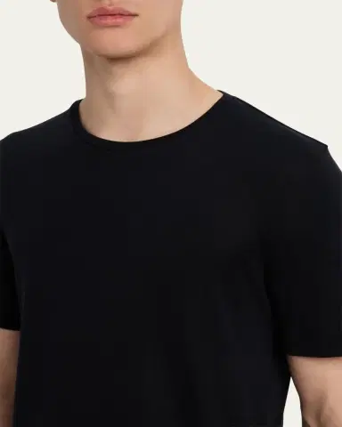 Loro Piana Men's Mazzorbo Silk and Cotton Crewneck T-Shirt | Thumbnail 9
