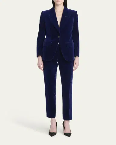 Tom Ford Single-Breasted Velvet Blazer | Thumbnail 2