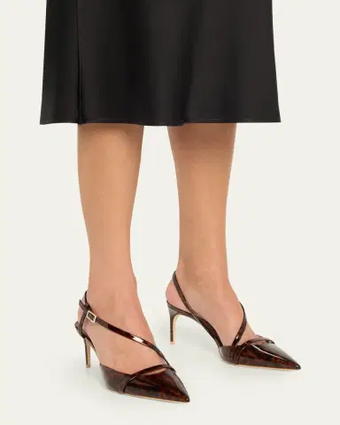 Malone Souliers Valeria Pointed-Toe Tortoise Patent Leather Pumps | Thumbnail 2 Malone Souliers Valeria Pointed-Toe Tortoise Patent Leather Pumps | Thumbnail 2