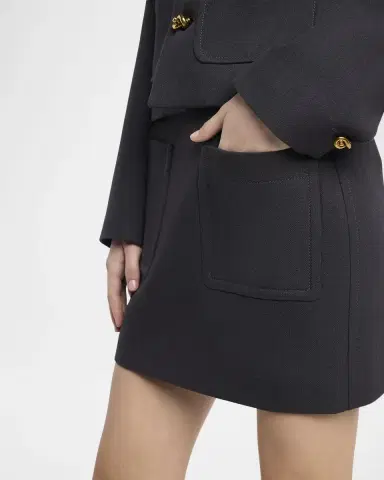 Bottega Veneta Pocket Light Structured Cotton Mini Skirt | Thumbnail 4