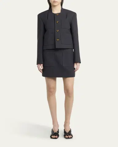 Bottega Veneta Pocket Light Structured Cotton Mini Skirt | Thumbnail 6