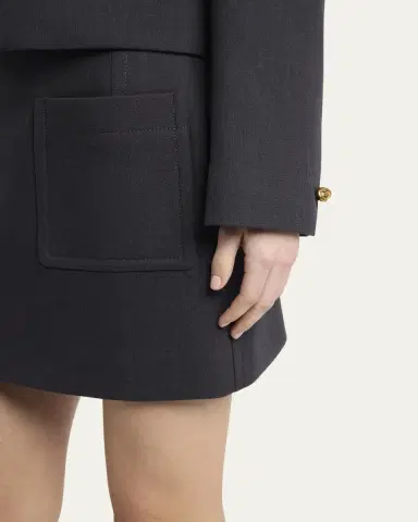 Bottega Veneta Pocket Light Structured Cotton Mini Skirt | Thumbnail 9