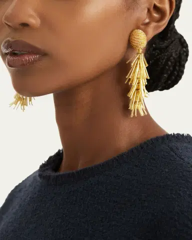 Oscar de la Renta Fringe Tassel Earrings | Thumbnail 2 Oscar de la Renta Fringe Tassel Earrings | Thumbnail 2