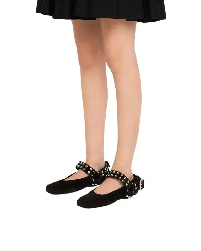 ALAIA Biker Suede Ballerina Flats