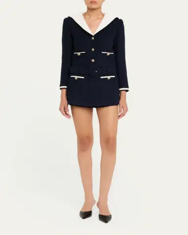 Self-Portrait Boucle Contrast Collar Jacket | Thumbnail 2 Self-Portrait Boucle Contrast Collar Jacket | Thumbnail 2