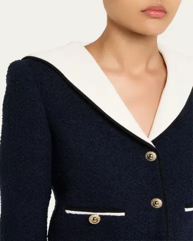 Self-Portrait Boucle Contrast Collar Jacket | Thumbnail 5 Self-Portrait Boucle Contrast Collar Jacket | Thumbnail 5