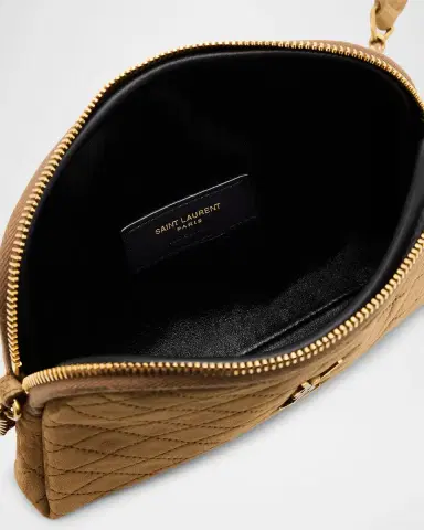 Saint Laurent Gaby Mini YSL Crossbody Bag in Quilted Suede | Thumbnail 12