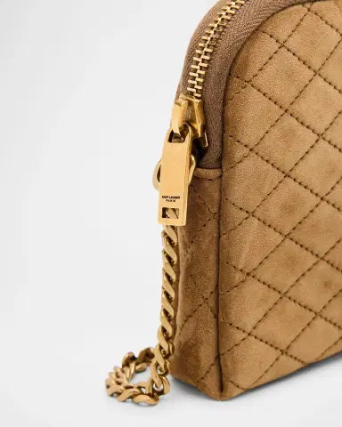 Saint Laurent Gaby Mini YSL Crossbody Bag in Quilted Suede | Thumbnail 14