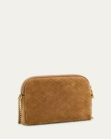 Saint Laurent Gaby Mini YSL Crossbody Bag in Quilted Suede | Thumbnail 3