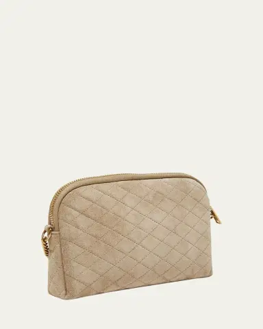Saint Laurent Gaby Mini YSL Crossbody Bag in Quilted Suede | Thumbnail 7