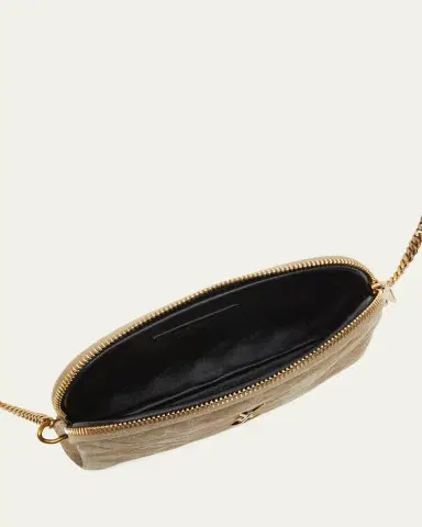 Saint Laurent Gaby Mini YSL Crossbody Bag in Quilted Suede | Thumbnail 8