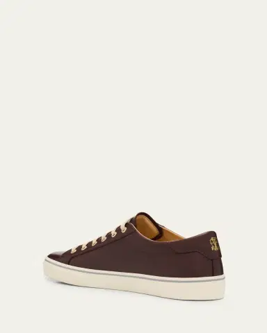 Brunello Cucinelli Men's Vulcanized-Sole Leather Low-Top Sneakers | Thumbnail 4 Brunello Cucinelli Men's Vulcanized-Sole Leather Low-Top Sneakers | Thumbnail 4