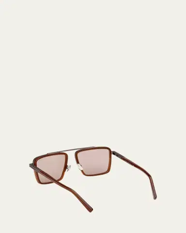 Zegna Men's Metal Square Sunglasses | Thumbnail 2 Zegna Men's Metal Square Sunglasses | Thumbnail 2