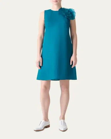 Akris 3D Anemone Corsage Silk Organza Dress | Thumbnail 2 Akris 3D Anemone Corsage Silk Organza Dress | Thumbnail 2