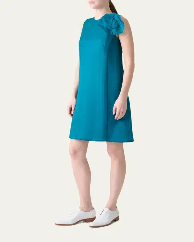 Akris 3D Anemone Corsage Silk Organza Dress | Thumbnail 4 Akris 3D Anemone Corsage Silk Organza Dress | Thumbnail 4