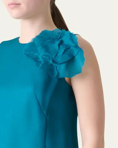 Akris 3D Anemone Corsage Silk Organza Dress | Thumbnail 5 Akris 3D Anemone Corsage Silk Organza Dress | Thumbnail 5